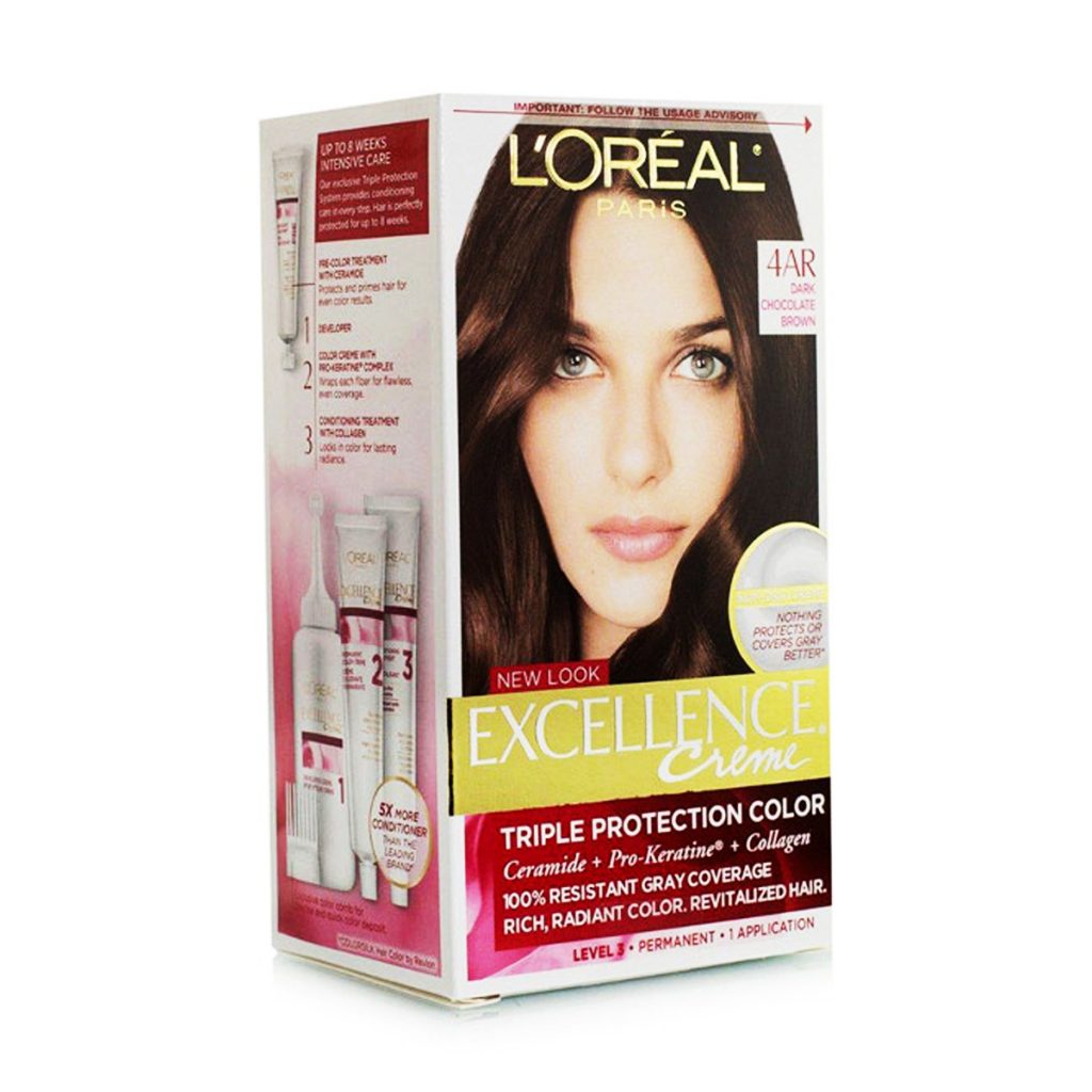 Loreal Paris Excellence Creme Permanent Triple Care Hair Color4ar Dark Chocolate Brown 